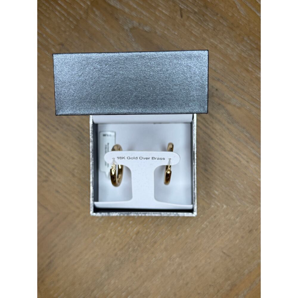 And Now This 18K Gold Over Brass Hoop Earrings - Picture 3 of 5